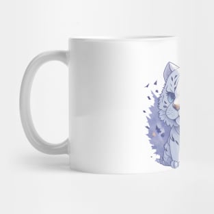 cute white tiger cat sticker Mug